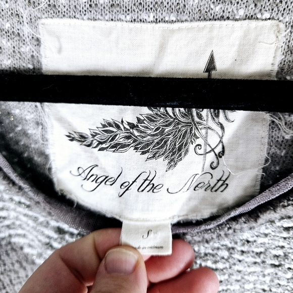 ANGEL OF THE NORTH ANTHRO | metallic thread knit scoop neck lace tunic sweater - Picture 5 of 8